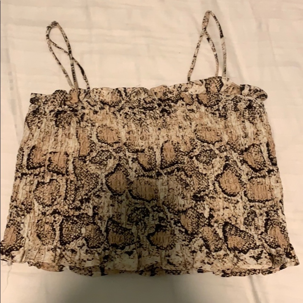 Brand cotton candy snake print tank top